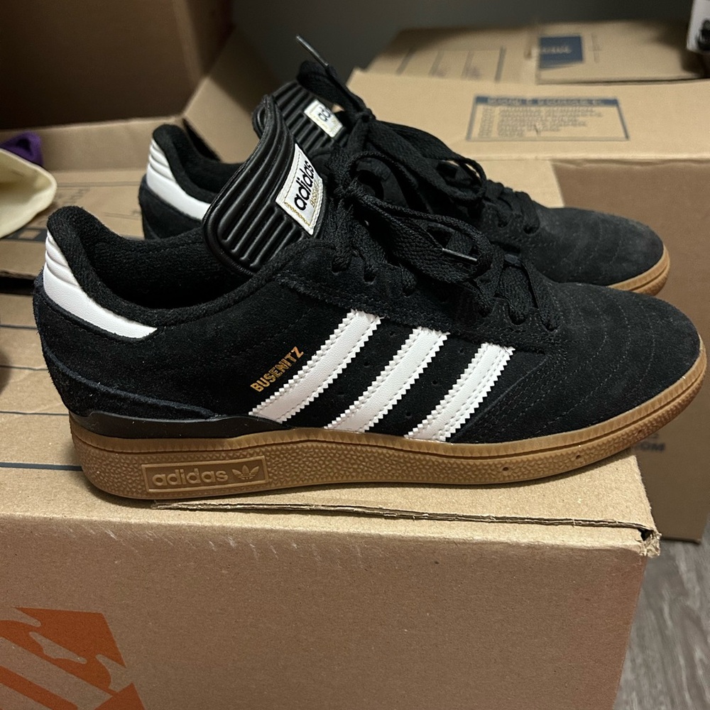 Adidas Black and White Busenitz Sneakers